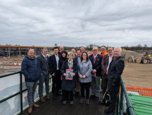 Members of the Transport East Forum and officers at the construction site for the new Beaulieu Park rail station