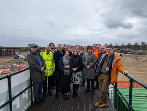 Members of the Transport East Forum and officers on site at Beaulieu Park rail station construction site.