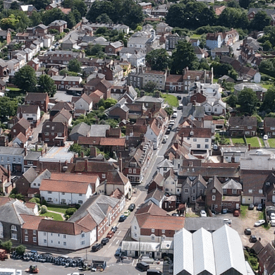 Aerial shot of Manningtree, Essex